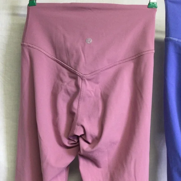 Lululemon Align V-waist Leggings Blue Crop LW6CNS/Pink LW5EUQS Set of 2 Sz 4
